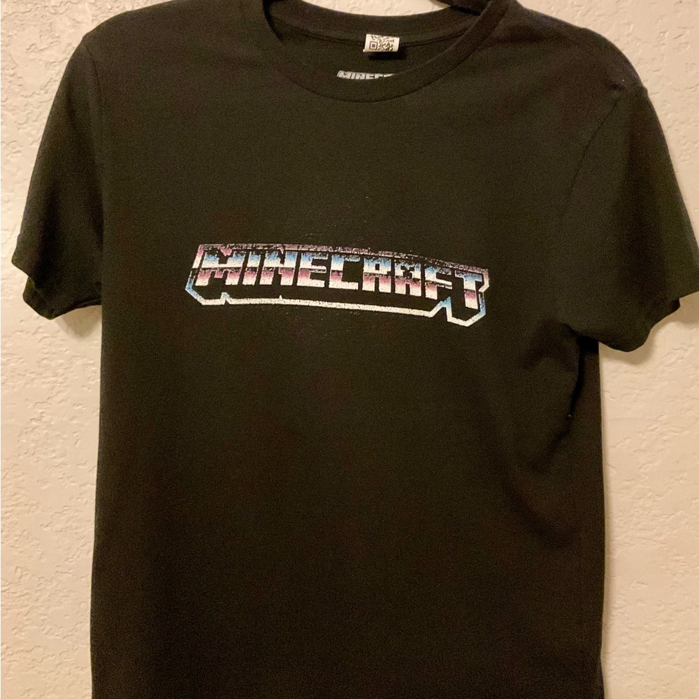 Black Minecraft Black Kids T-Shirt - Large